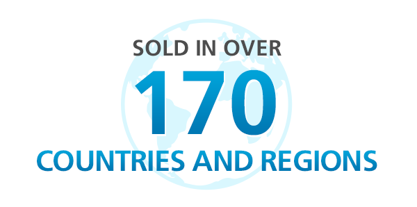 Sold in over 170 coutnties and regions