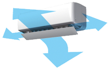 Air conditioner featuring the world's first 4-directional airflow is marketed.